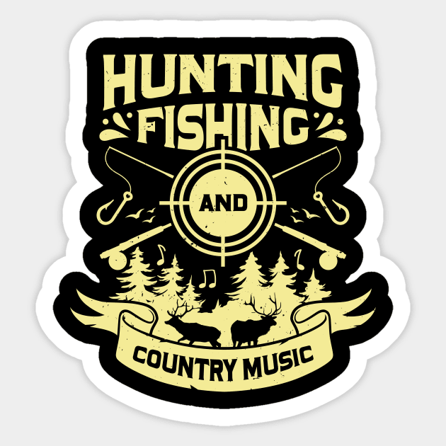 Hunting Fishing And Country Music Sticker by Dolde08